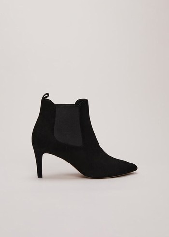 Phase Eight Black Suede Boots Black Canada | CRMPAN-913